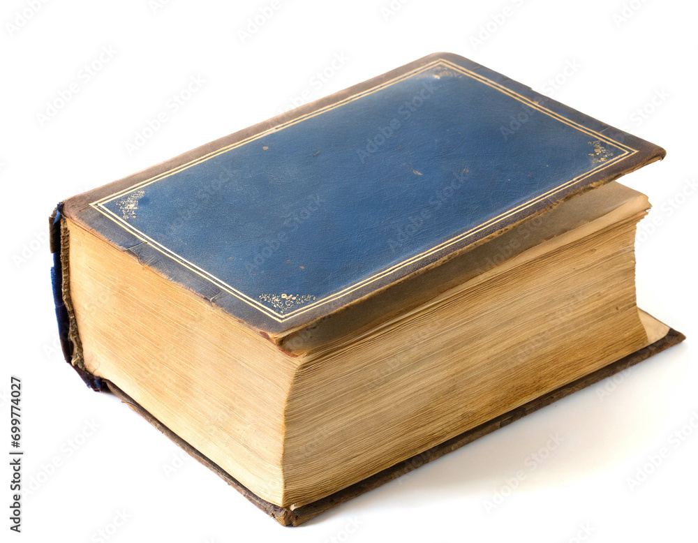 Altes Buch isoliert auf weißem Hintergrund, Freisteller Altes Buch isoliert auf weißem Hintergrund, Freisteller
