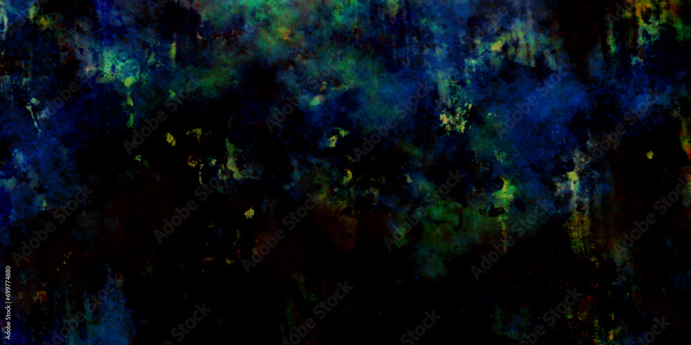 grunge texture. dark background. blue green watercolor painting texture.