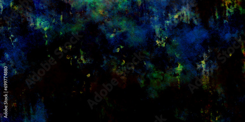 grunge texture. dark background. blue green watercolor painting texture.