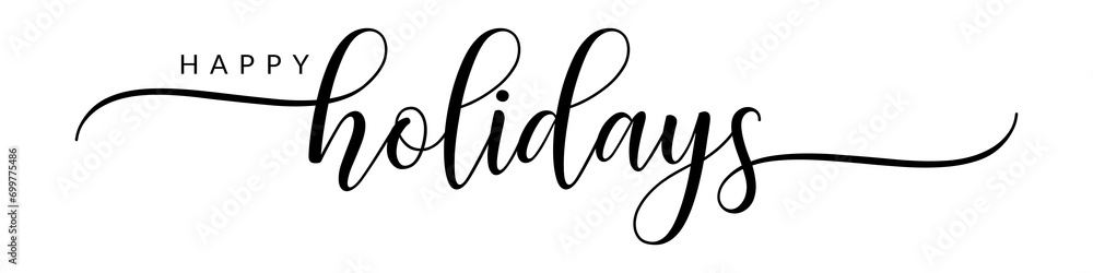 Happy holidays – Calligraphy brush text banner with transparent background. Happy holidays – Calligraphy brush text banner with transparent background.