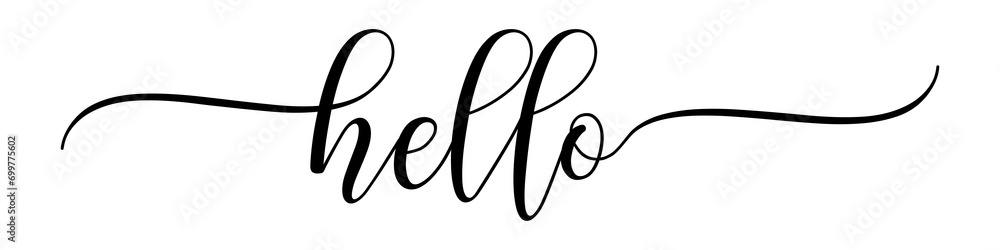 Hello – Calligraphy brush text banner with transparent background. Hello – Calligraphy brush text banner with transparent background.