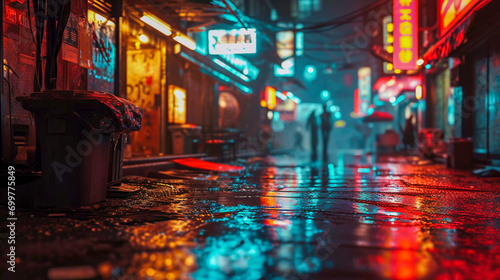 Cyberpunk Tokyo street, japanese nightlife, Generative AI
