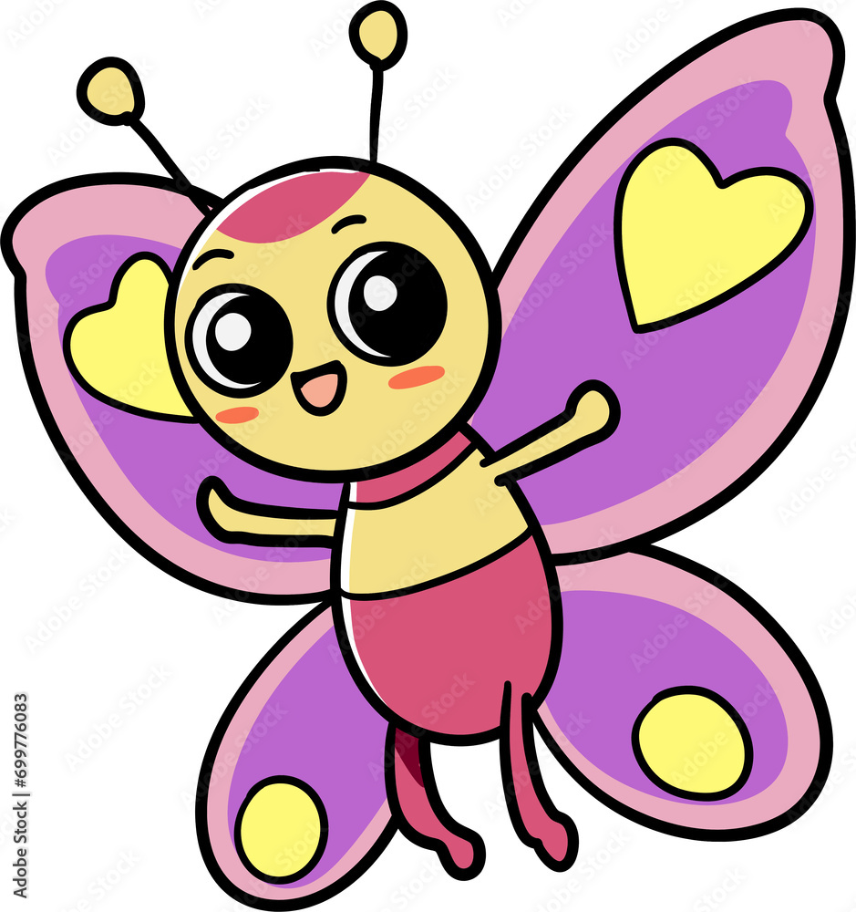 Fototapeta premium Cartoon Bugs and Insects