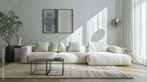 Modern Minimal clean clear contemporary living room home interior design © Artem