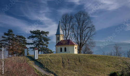 Neo-Gothic Chapel of the Sacred Heart of Jesus. Calvary in Zarnovica. Slovakia. photo