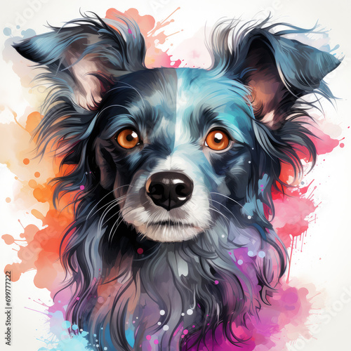 watercolor Chinese Crested clipart  Generative Ai