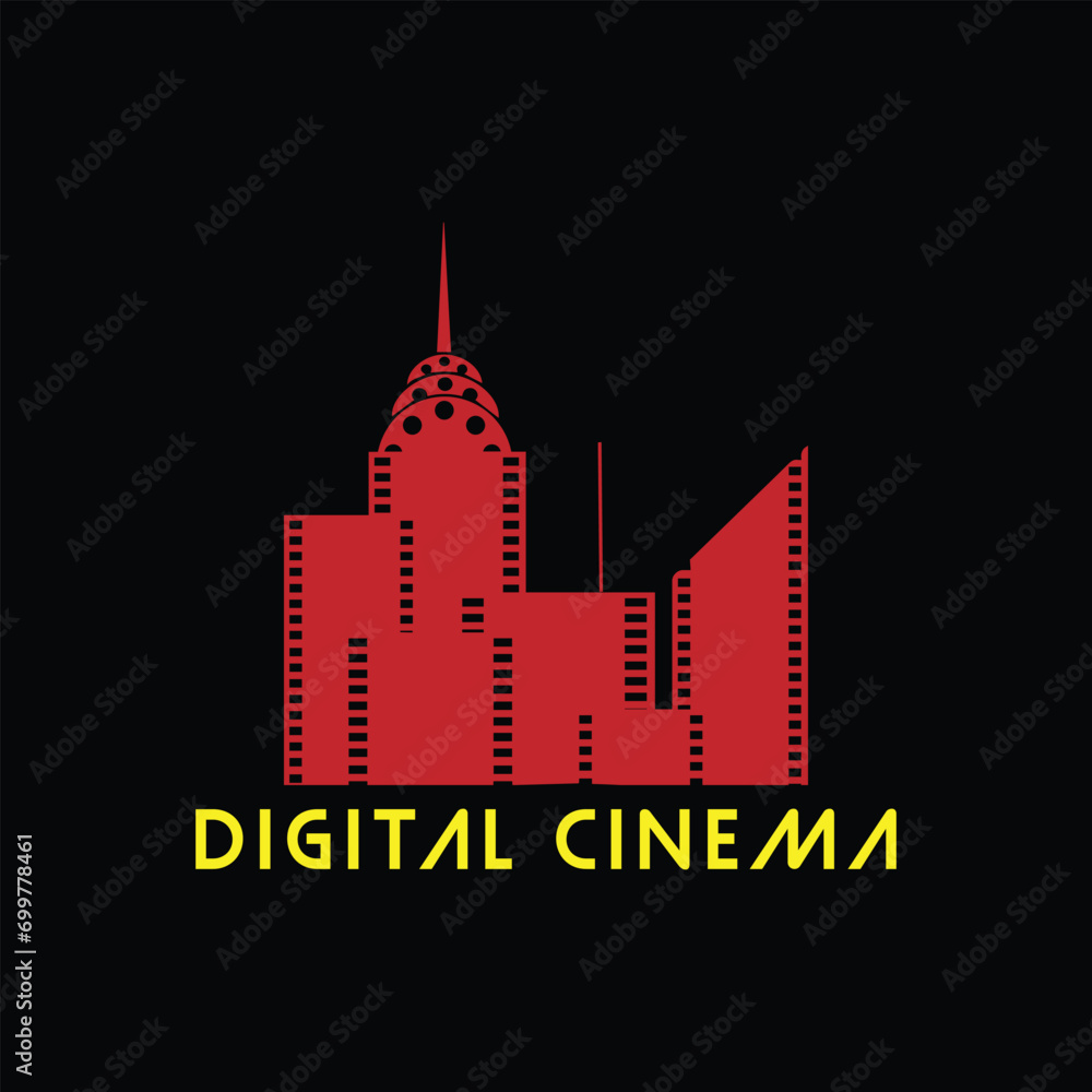 cinema film logo design vector