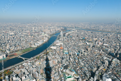 Photography Aerial photograph of Tokyo urban area