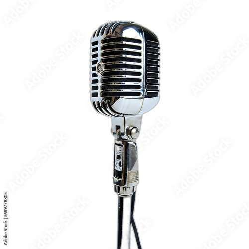 Microphone isolated on transparent or white background, png 