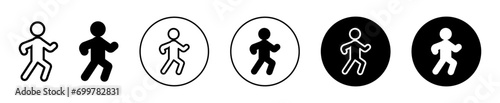 Walker pedestrian walk or footer people sign icon collection 