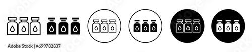 Ink cartridge drop bottle vector icon in filled and outline style symbol 
