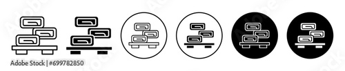 Tamagoyaki fried omelet icon illustration set simple line art logo