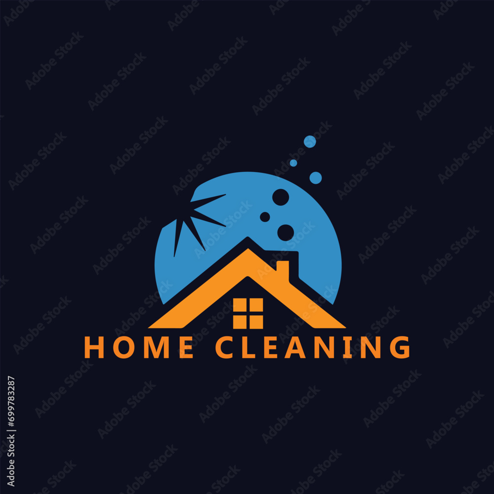 home cleaning logo design vector