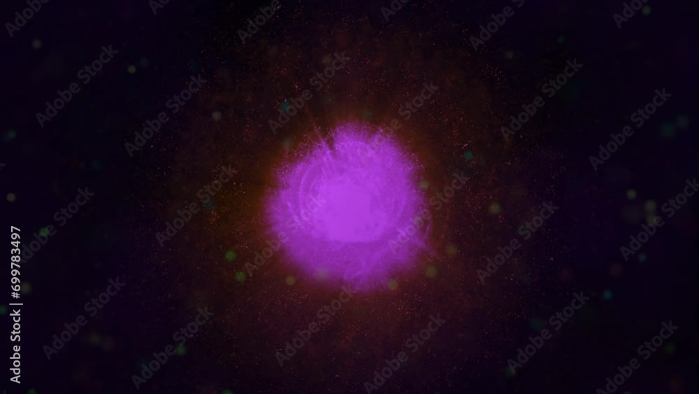 Particles fly around a round light source The source of light 3D motion graphic
Particles fly around a round light source The source of light 3D motion graphic
