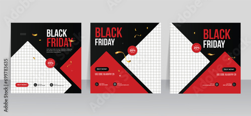 Black friday social media post instagram post sale banner template 