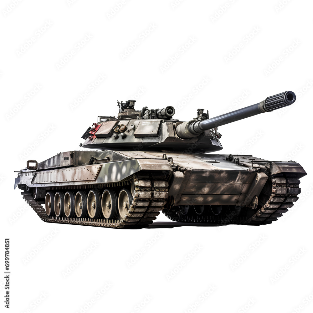 Large tanks used in war on PNG transparent background