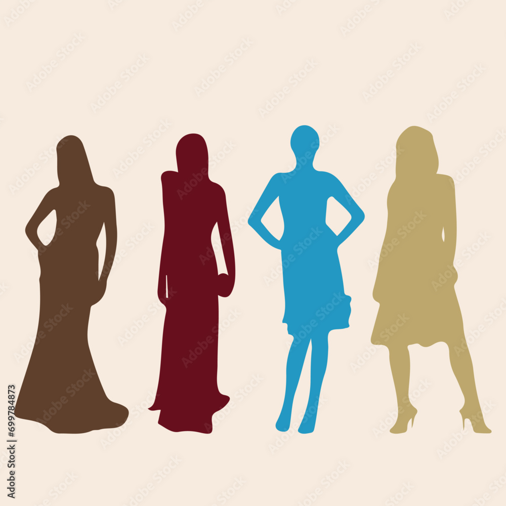 Silhouette of modern model actor Flat vector stock illustration. Young people concept for Modern illustration Silhouette of modern model actor Flat vector stock illustration. Young people concept for Modern illustration