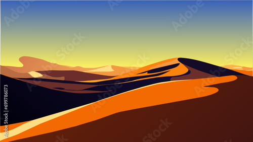 Desert dunes vektor icon illustation