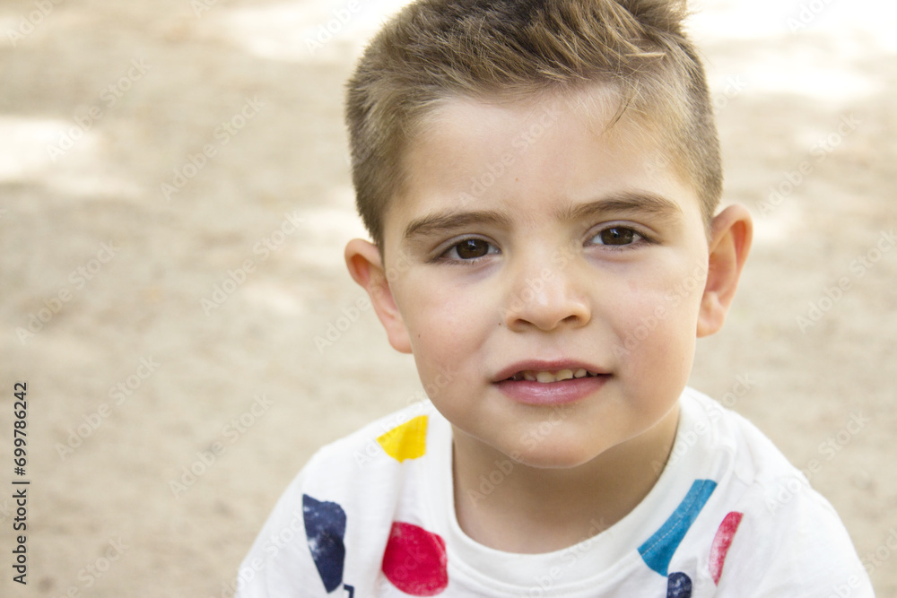Portrait of four year old boy gesturing Portrait of four year old boy gesturing