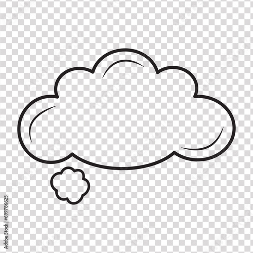 Cloud drive storage or cumulus cloud line art icon Line sky symbol. Trendy flat weather outline ui sign design. Thin linear graphic pictogram for web site, mobile application. Logo 