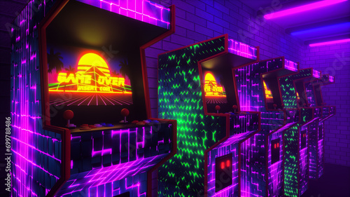 fun in the arcade (3d rendering)