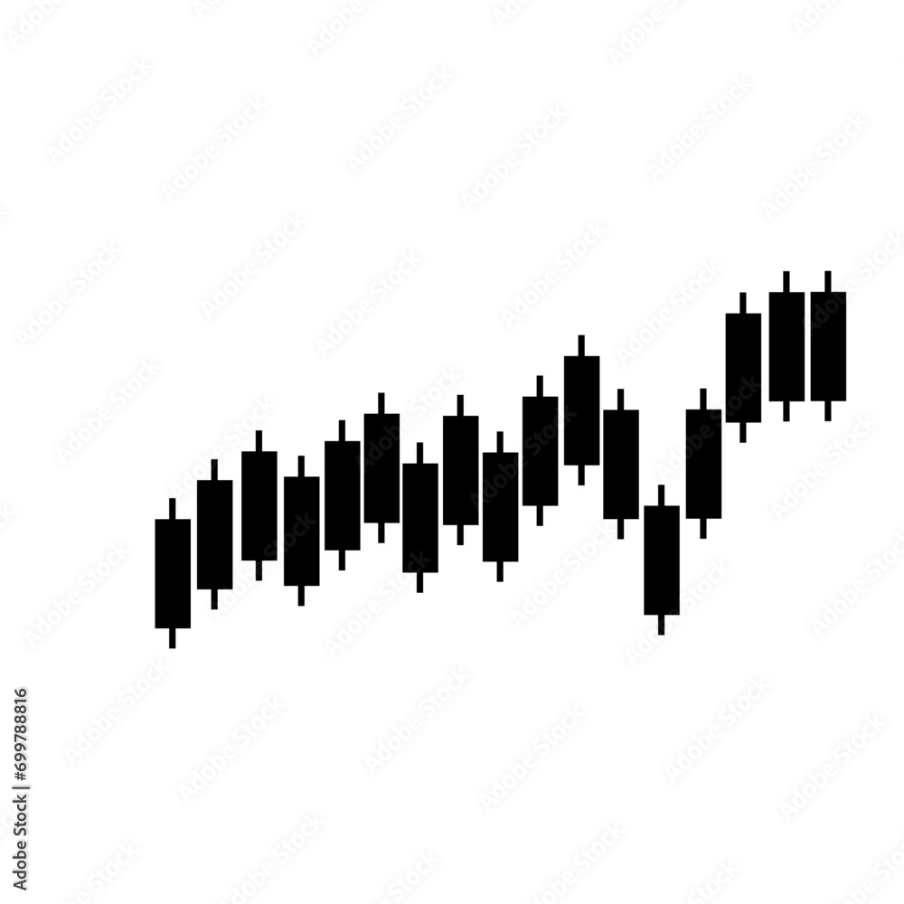 Candle Stick Trading Chart Silhouette