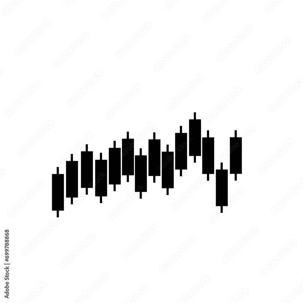 Candle Stick Trading Chart Silhouette
