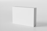 Blank square thin box  with lid isolated on white background.