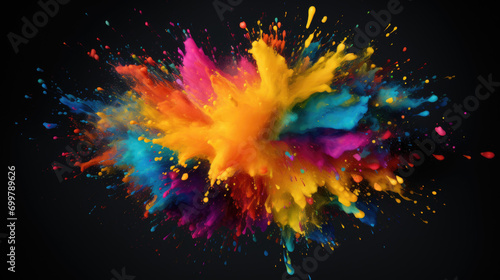Explosive color burst, abstract representation of Holi festival excitement © dvoevnore