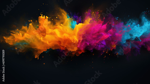 Explosive color burst  abstract representation of Holi festival excitement