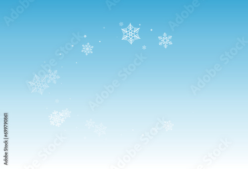 Silver Snowflake Vector Blue Background. magic