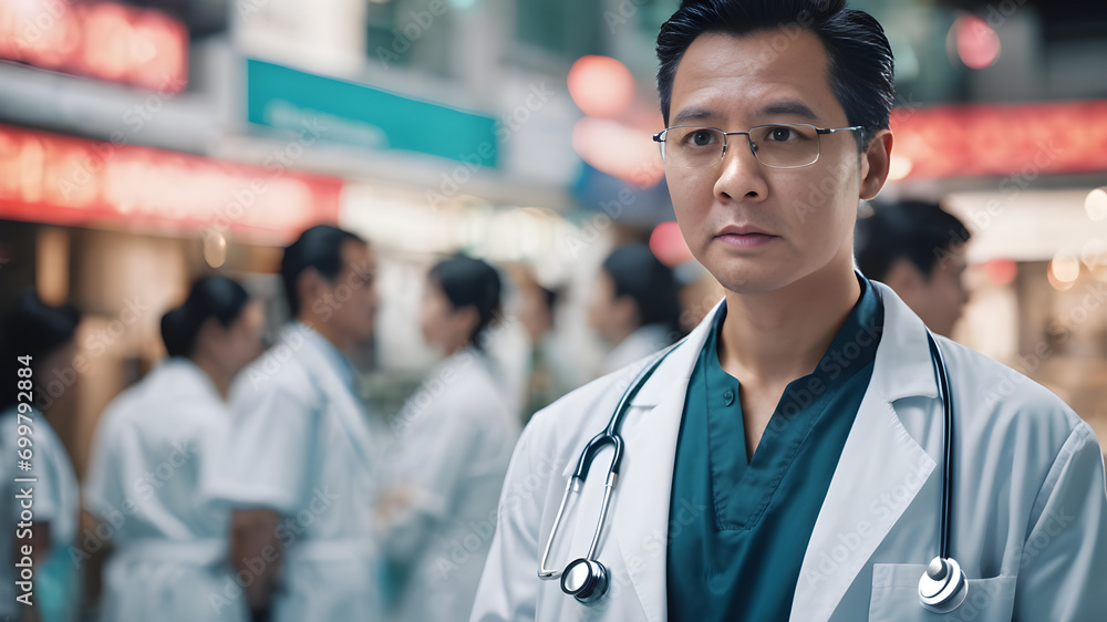 Image of Asia doctor background blurry and clean. Image of Asia doctor background blurry and clean.