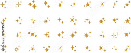 Set of sparkles star icons.Rating star .Bright vector stars.Flash,shine sparkle icon,glare,light,blink star. Modern simple golden stars collection.