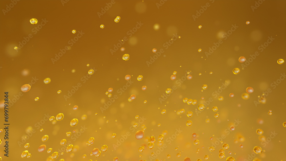 Sparkling Fizz Bubbles on Gold Background with Shallow Depth of Field. Sparkling Fizz Bubbles on Gold Background with Shallow Depth of Field.