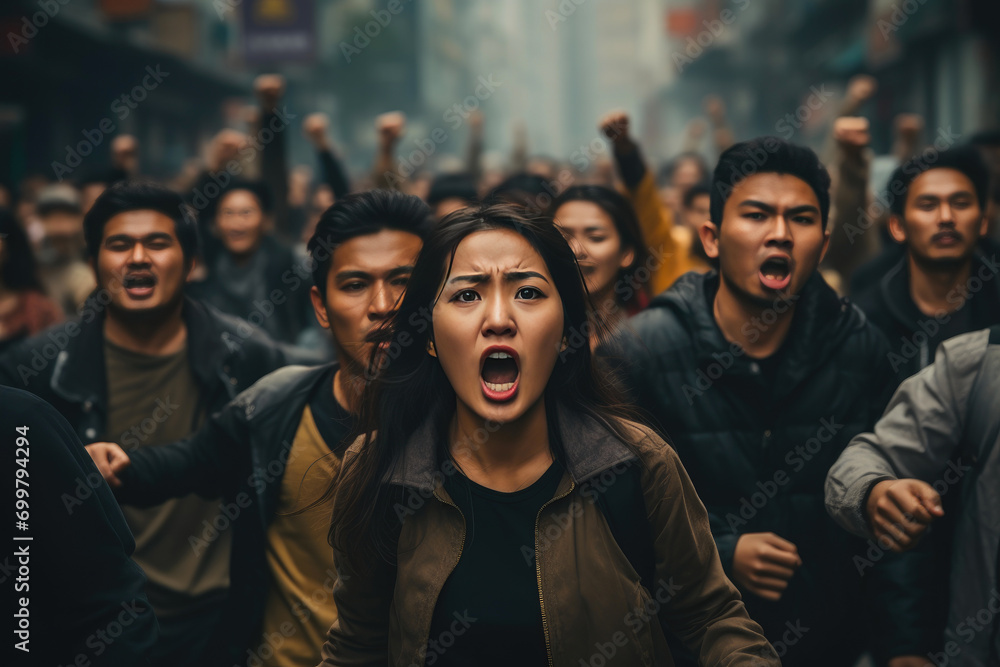 Passionate Asian Protesters Advocate Gender Equality in Urban March Passionate Asian Protesters Advocate Gender Equality in Urban March