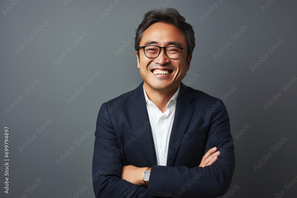Japanese Male Psychologist: Warm and Welcoming in Semi-Formal Attire Japanese Male Psychologist: Warm and Welcoming in Semi-Formal Attire