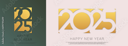 Happy new year  - best wishes 2025 with colorful truncated number. Perfect vector for poster,  banner, greeting and new year 2025 celebration.