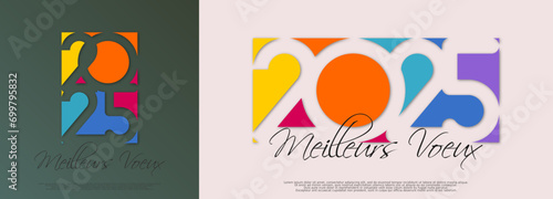 Bonne année - meilleurs vœux 2025 - vecteur pour affiche, bannière, salutation et célébration du nouvel an 2025.