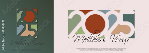 Bonne année - meilleurs vœux 2025 - vecteur pour affiche, bannière, salutation et célébration du nouvel an 2025.