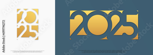 Happy new year  - best wishes 2025 with colorful truncated number. Perfect vector for poster,  banner, greeting and new year 2025 celebration.