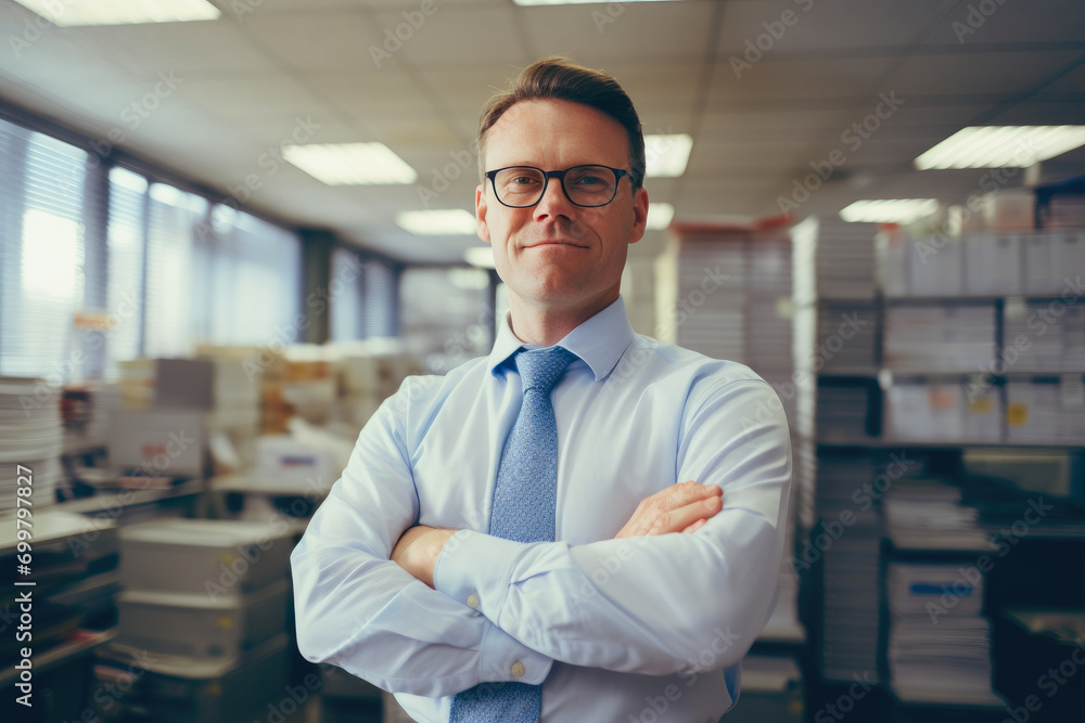 Fototapeta premium Smiling Middle-Aged Business Leader