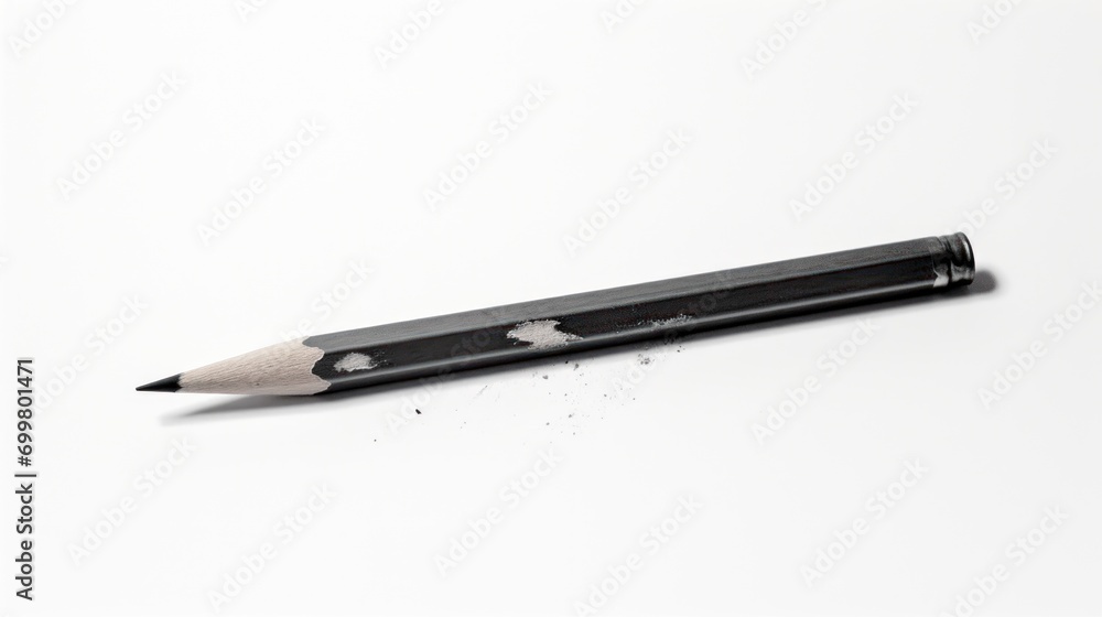 a pencil sitting on top of a white surface with a hole in the end of the end of the pencil. a pencil sitting on top of a white surface with a hole in the end of the end of the pencil.