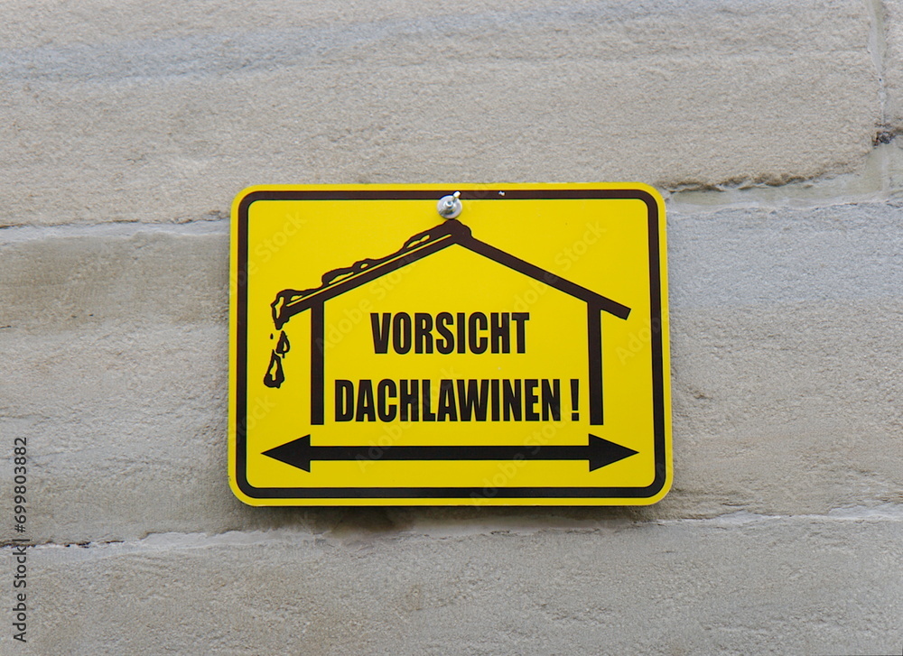 Schild Vorsicht Dachlawine – PVC, 200x300 Mm, Wetterfest & Für Außen Geeignet
