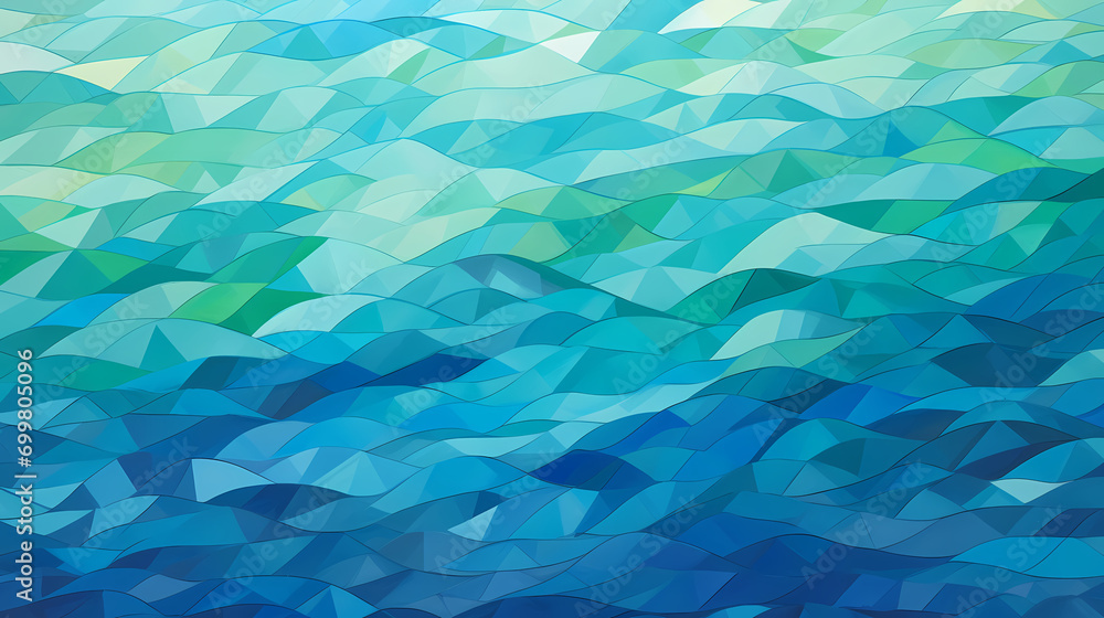 Oceanic Triangles: The Rhythmic Wave of Geometric Blues and Greens Oceanic Triangles: The Rhythmic Wave of Geometric Blues and Greens