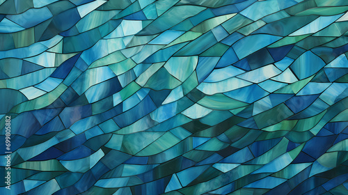 Oceanic Triangles: The Rhythmic Wave of Geometric Blues and Greens
