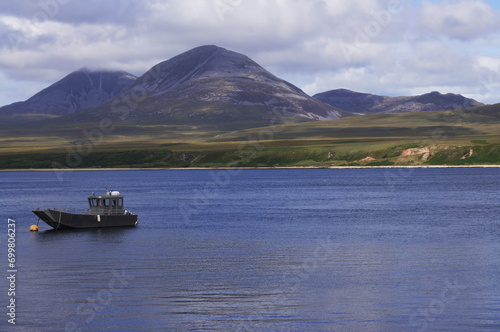 Obraz na plátně The Isle of Jura including the Paps (mountains) across the Sound of Islay, Scotl