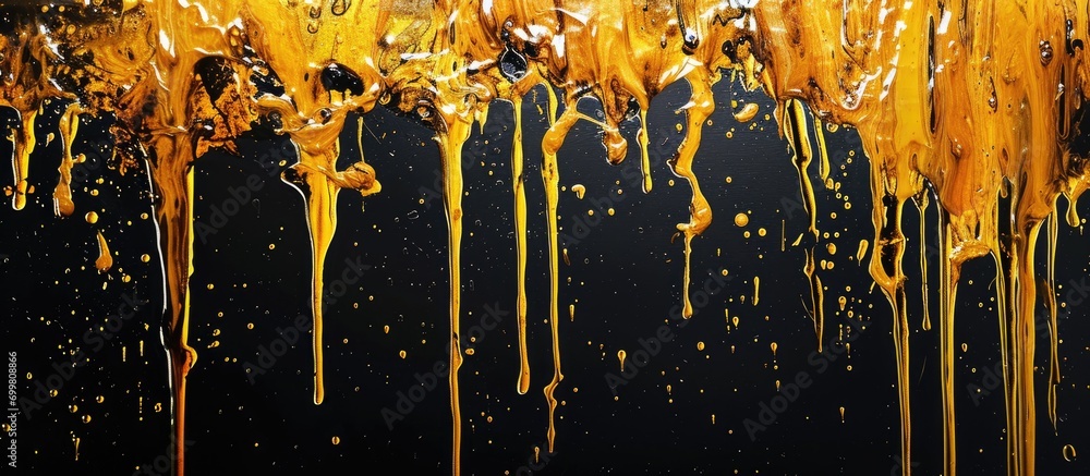 Dripping liquid, like ink or oil. - obrazy, fototapety, plakaty 