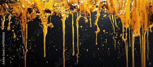 Dripping liquid, like ink or oil.