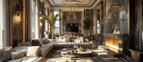Luxurious living room with a stunning interior.