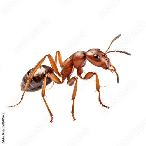 Ant walking isolated on white or transparent background